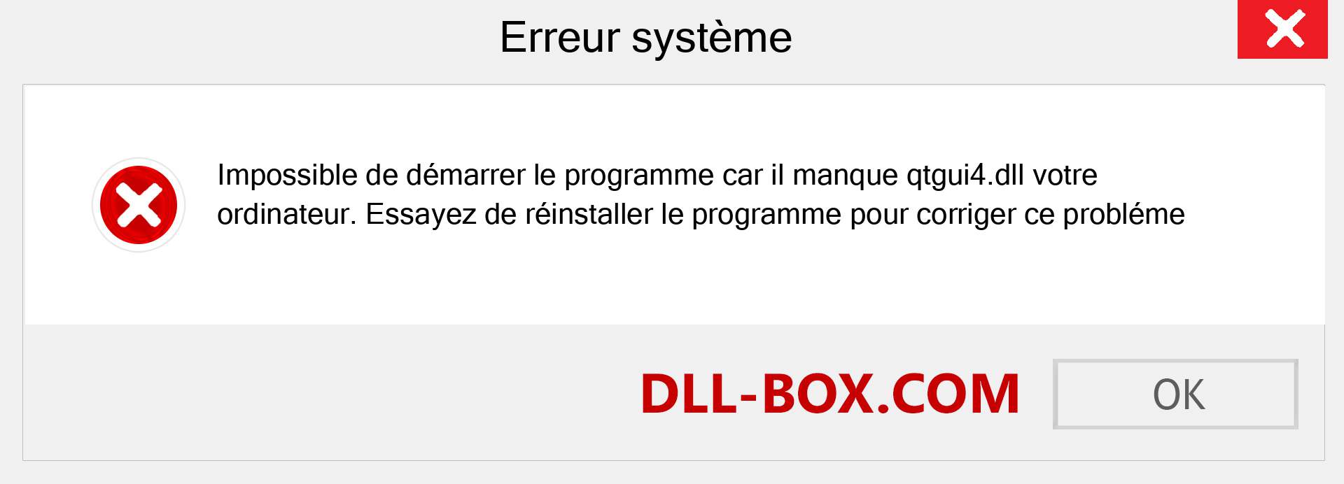 Le fichier qtgui4.dll est manquant ?. Télécharger pour Windows 7, 8, 10 - Correction de l'erreur manquante qtgui4 dll sur Windows, photos, images